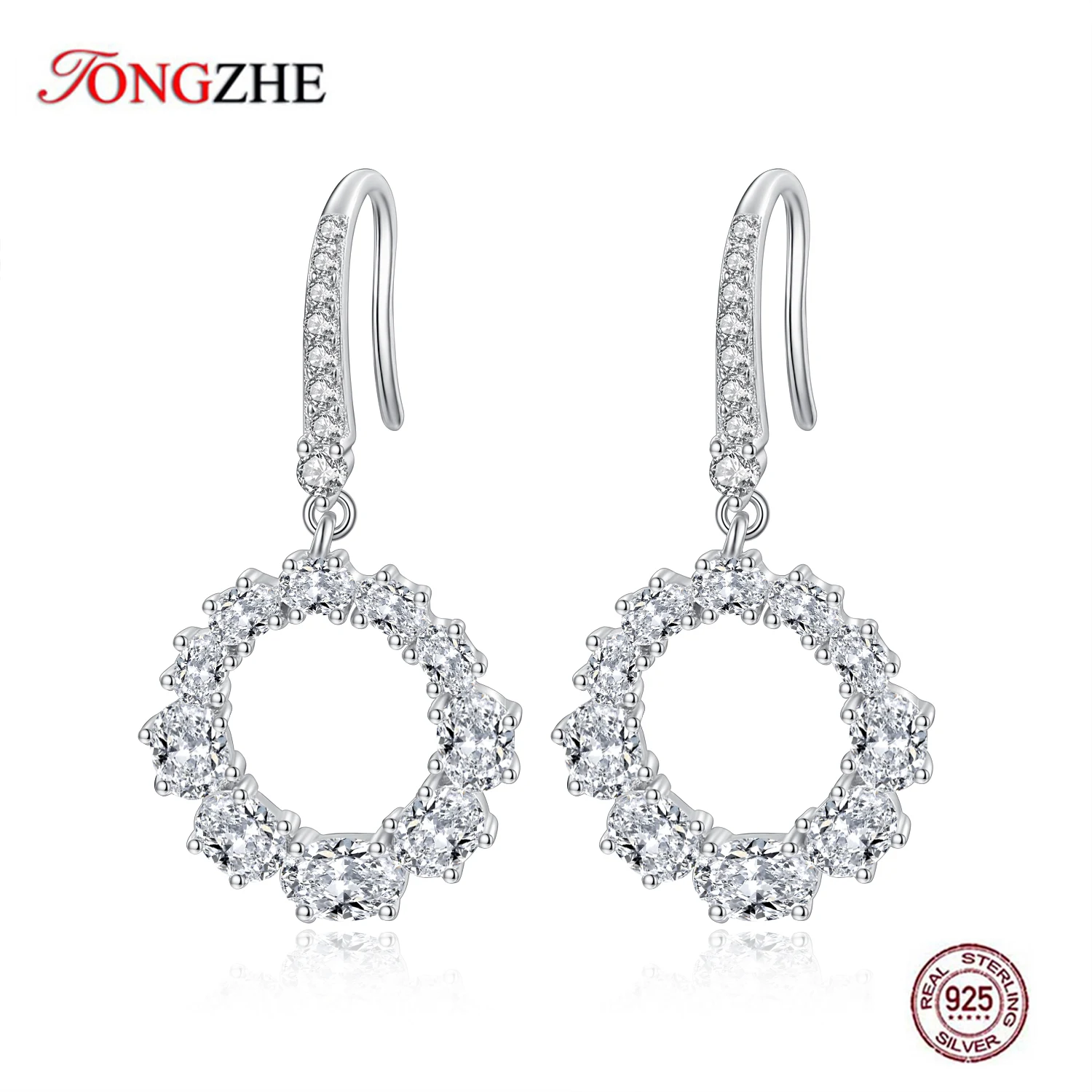 Роскошные серьги TONGZHE Kpop из стерлингового серебра 925 пробы с большими цветами