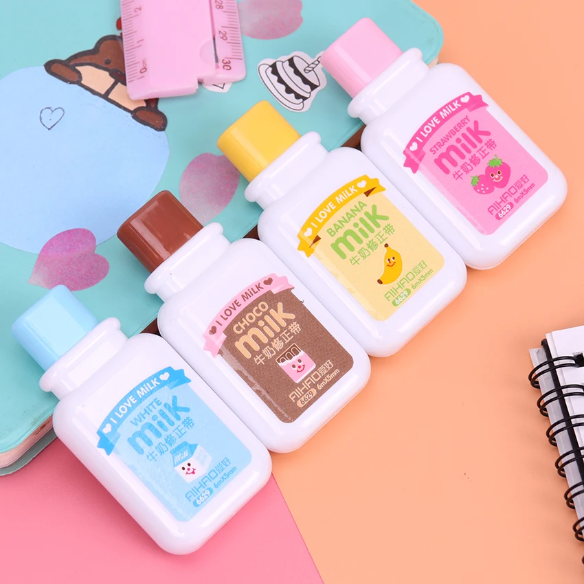 Милые молочные коррекционные ленты материал Escolar Kawaii Канцелярские офисные школьные принадлежности papelaria коррекционная лента 1 шт