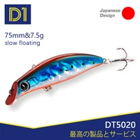 d1 slow floating rolling wobblers popper fishing lures sasuke sf 75mm 7 5g 2021 high quality hard bait tackle for pike trout