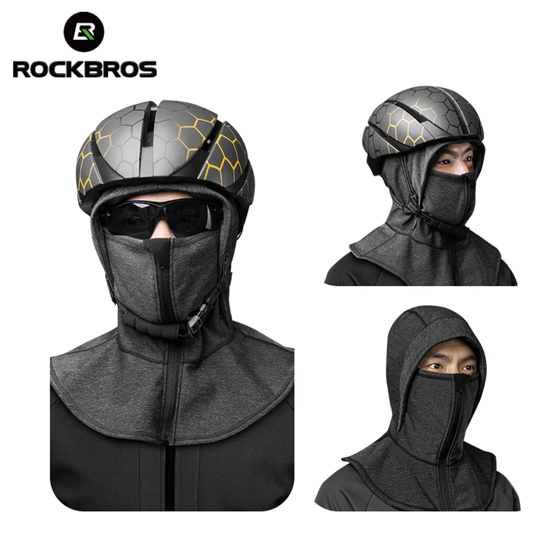 Зимняя велосипедная Кепка ROCKBROS, Флисовая теплая ветрозащитная велосипедная маска для лица, Балаклава, лыжная маска, шапка для рыбалки, катания на лыжах, головной убор