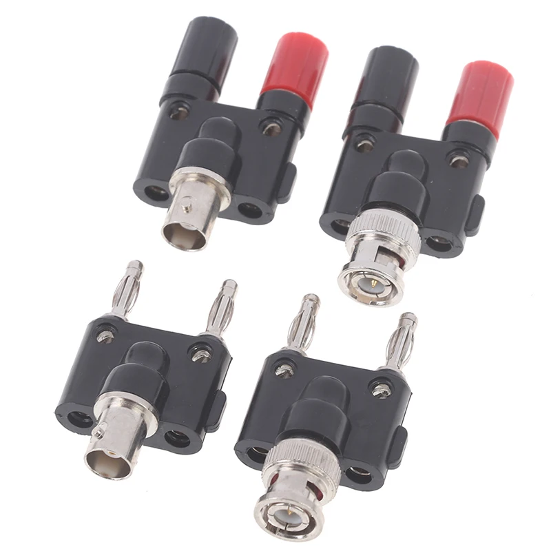 

BNC Male Female To Two Dual 4mm Banana Jack Terminal Coaxial Adapter