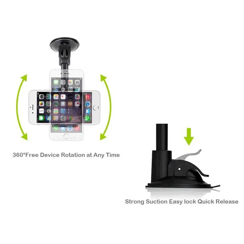 Magnetic Windshield Sucker Car Phone Holder For iPhone X 11 Pro Long Arm Holder For Phone In Car Smartphone Stand For Xiaomi 9