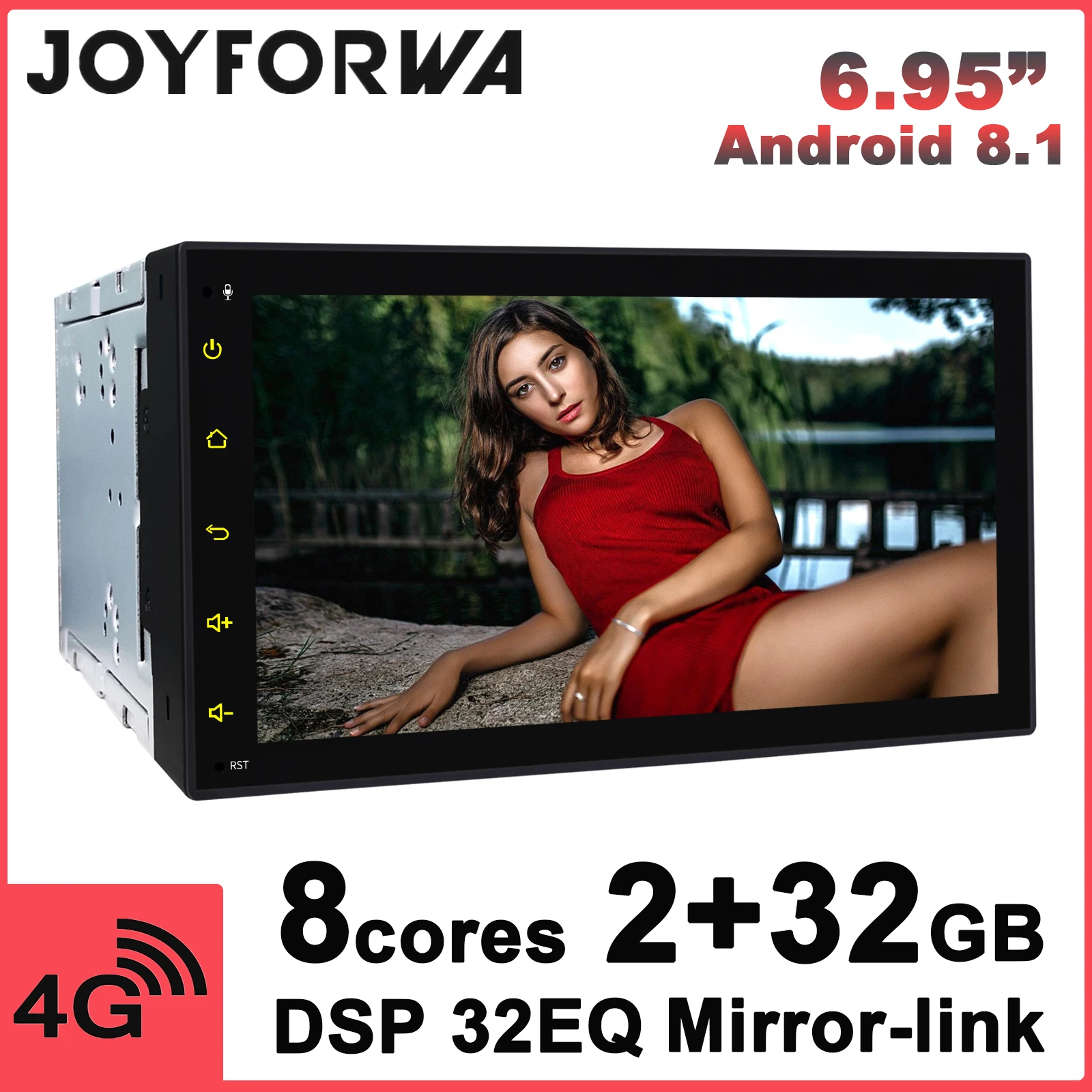 6 95 &quot2Din Android 8 1 стерео автомобильное радио аудио магнитофон DSP Зеркало Ссылка