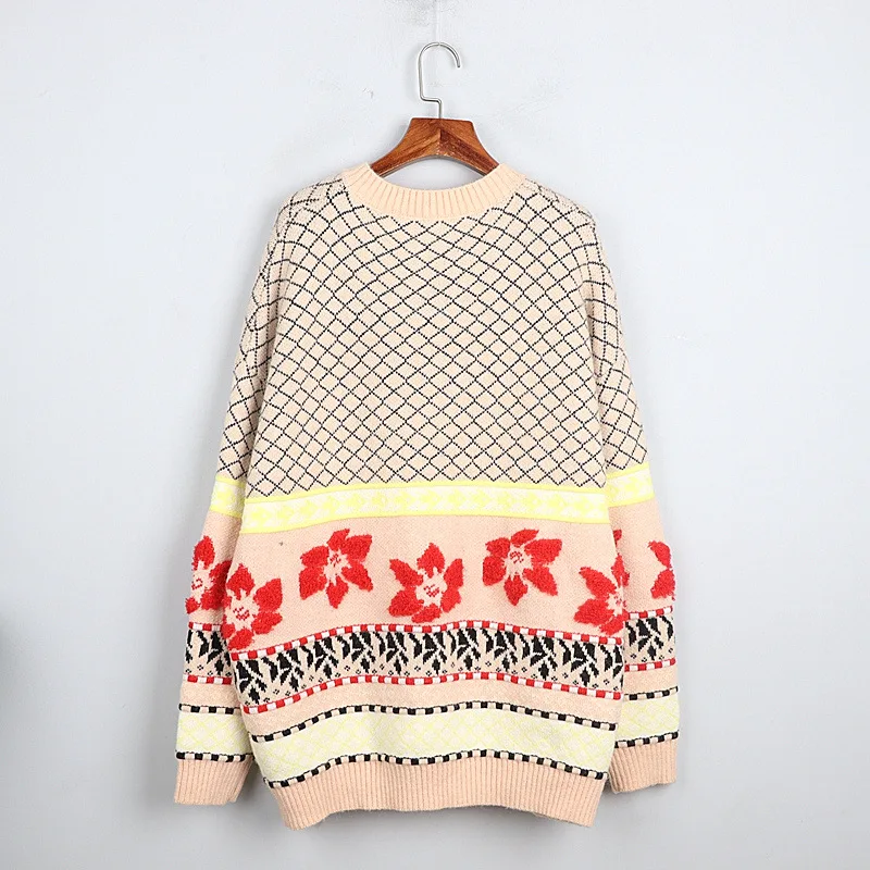 1101 2020   Autumn Sweater Free Shipping Crew  Neck Long Sleeve Kint Beads  Apricot Fashion Womens Clothes  S m L    dl