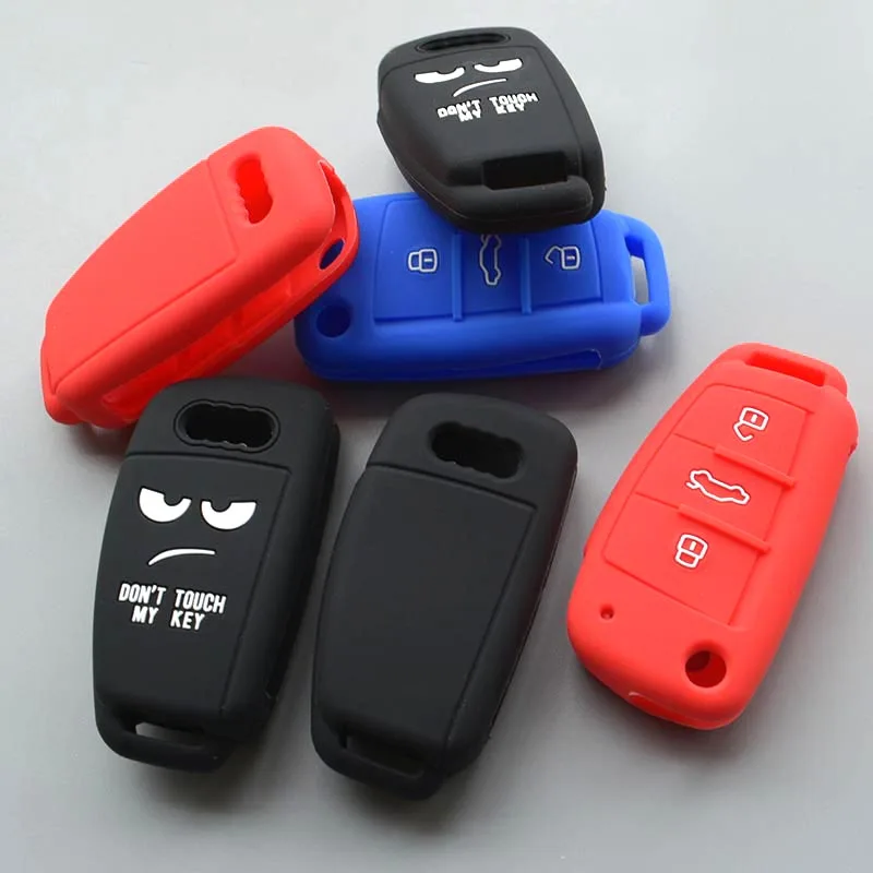 

Car key Protection for Audi Sline A3 A5 Q3 Q5 A6 C5 C6 A4 B6 B7 B8 TT 80 S6 Auto remote silicone rubber key fob cover case