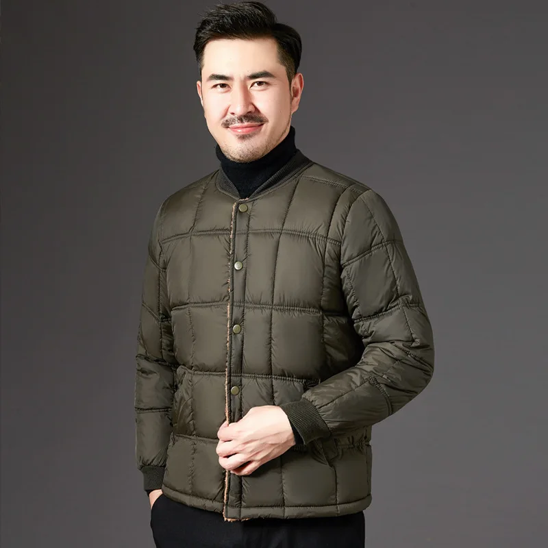 ZOGAA Down Cotton Vest Men's Autumn And Winter New Style Men's Plus Velvet Thick Cotton Vest Waistcoat Large Size Warm Liner