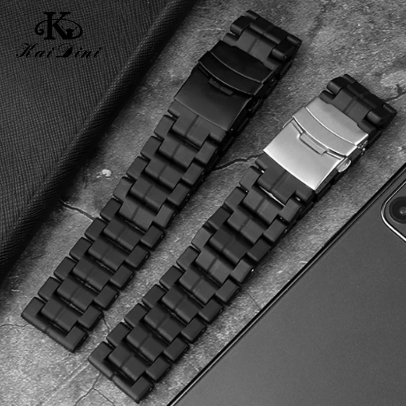 Carbon fiber male strap 3051 Straight End black Watch Band outdoor Military Strap Diving watch belt sport accessories 23mm | Наручные