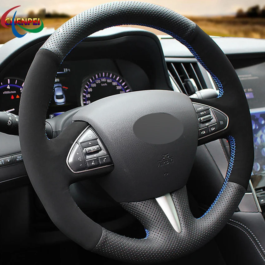 

DIY Нескользящая черная кожа замша для Infiniti Q50 Q50L 13-17 QX50 15-17 автомобильные аксессуары для интерьера