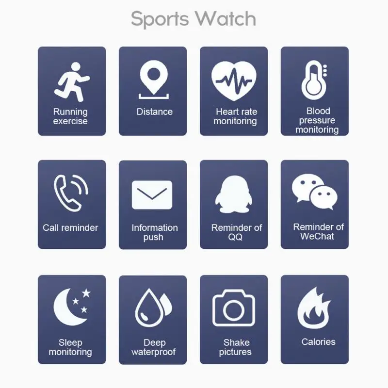 

Smart Watches New 116 PLUS Smart Bracelet Watch Color Screen Heart Rate Blood Pressure Monitoring Track Movement IP67 Waterproof