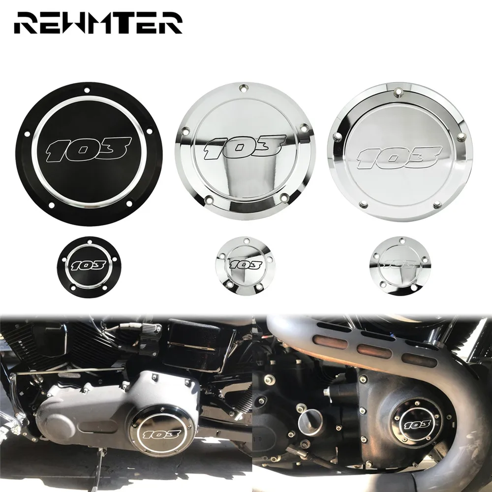 Motorcycle 103 Derby Timer Clutch Timing Covers Set Black/Chrome For Harley Touring Road King 99-15 Softail Dyna 99-17 Fat Boy