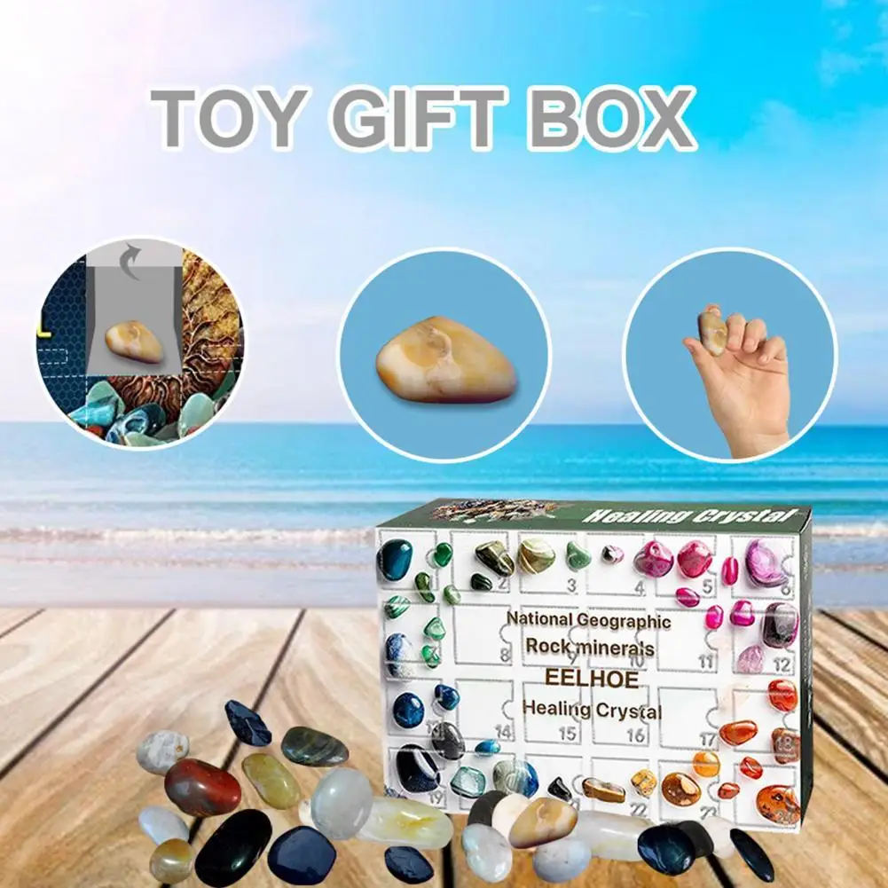 

12/24 Grids Countdown Christmas Mineral Surprise Gift Box Holder Annual Ornament Surprise Gift Ornament