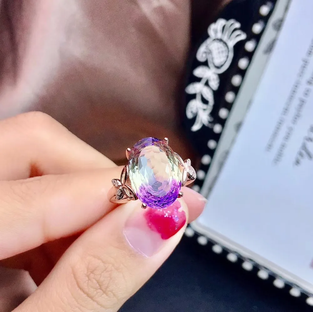 ring KJJEAXCMY ювелирное изделие из серебра 925 пробы, инкрустированное аметистом, Женское кольцо, ожерелье, подвеска, серьги, 3 комплекта, новинка - Цвет камня: ring