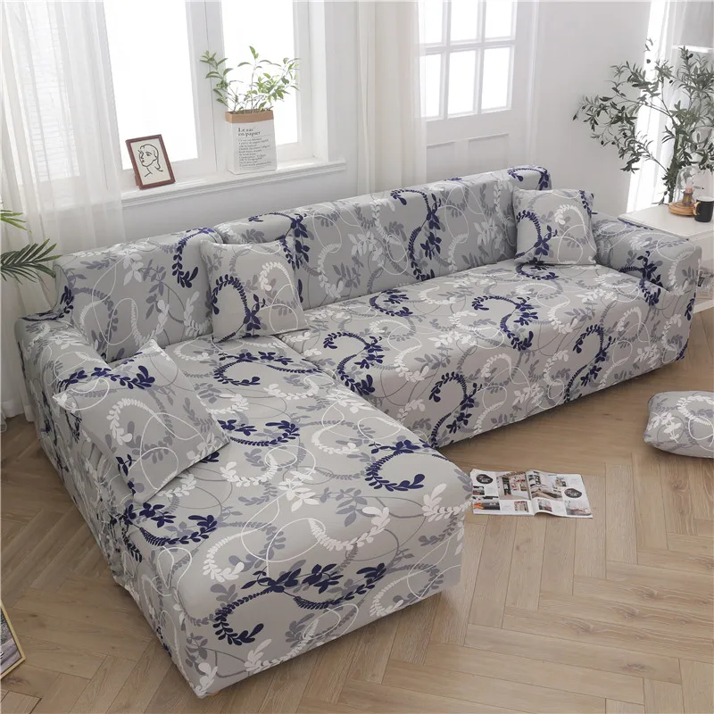 L образные Угловые чехлы для диванов с принтом эластичные секционные Чехлы