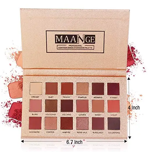 18 color-rosegold 18 цветов, Обнаженная сияющая палитра теней для век, красивые глазурованные дымчатые тени для век, палитра для макияжа, блестящий пигмент, водостойкие косметические инструменты - Цвет: 18 color-rosegold