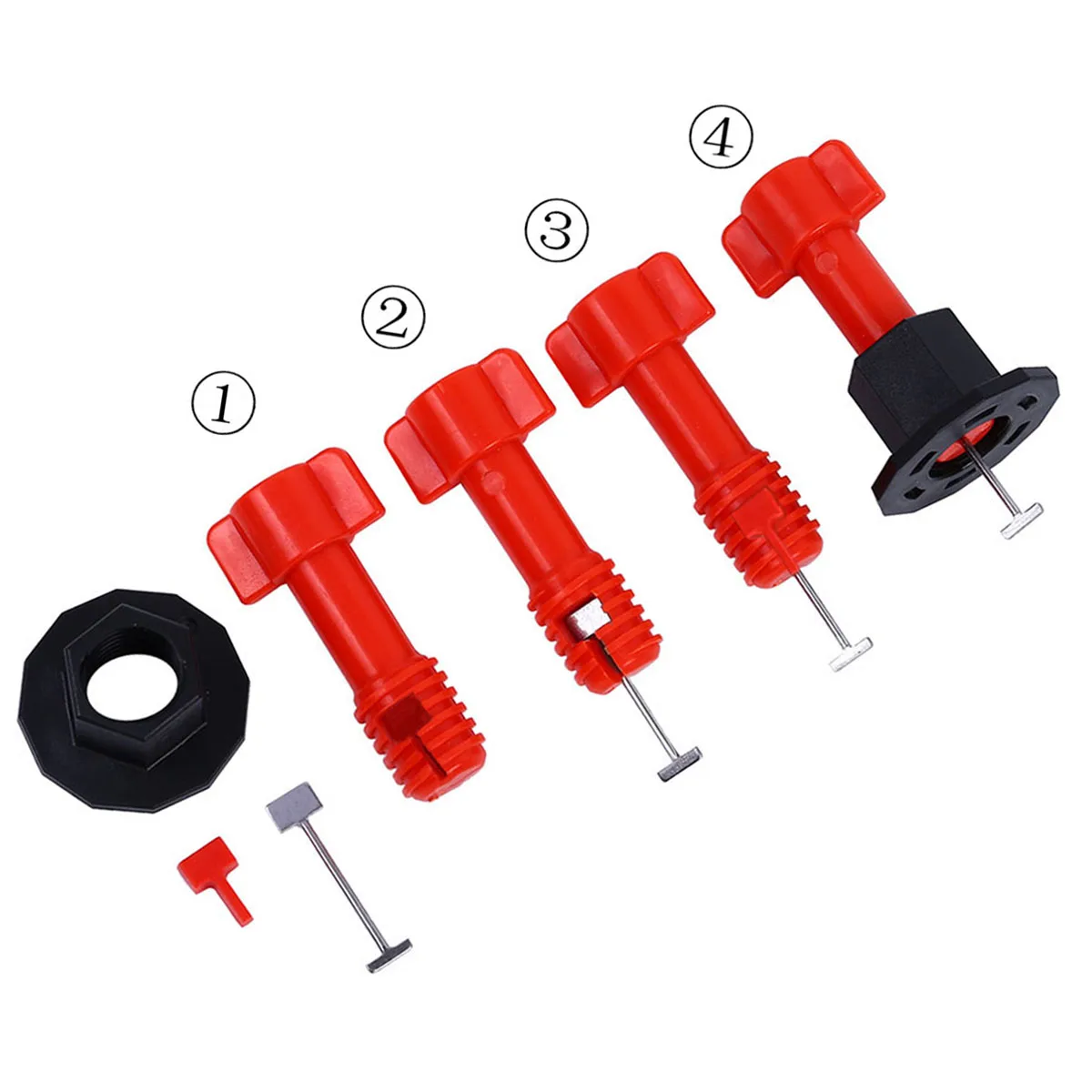 

24Pcs/Set Level Wedges Tile Spacers Reusable Tile Leveling System Kit Tile Leveler with Replaceable Needles for Wall Floor Tile