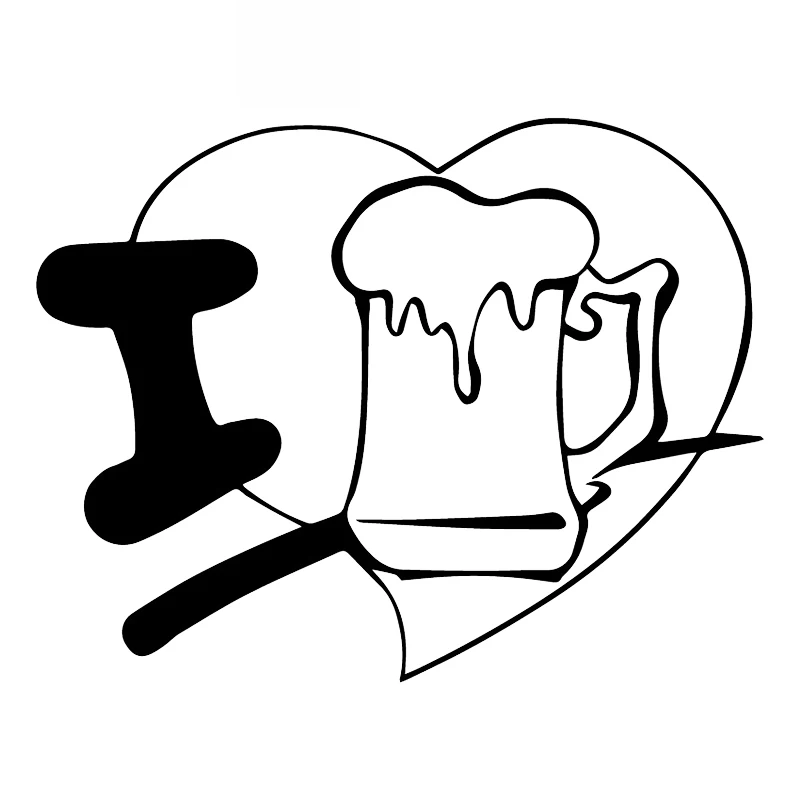 Автомобильные наклейки I Love Beer креативные на окна автомобильные декоративные