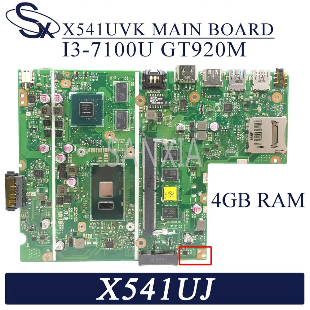 Материнская плата KEFU X541UVK для ноутбука ASUS X541UJ X541UV оригинальная материнская 4GB-RAM