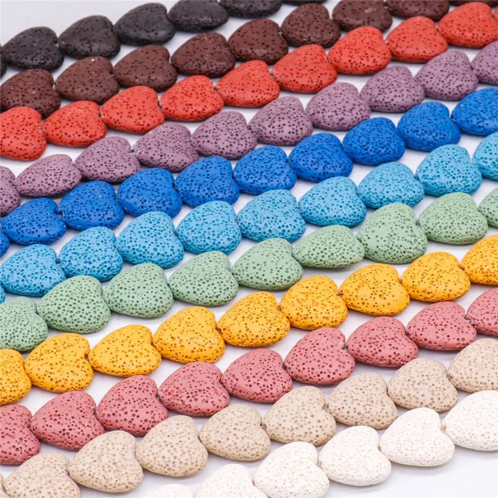 8 сезонов лавовые (натуральные) бусины милое сердце красочные самодельные