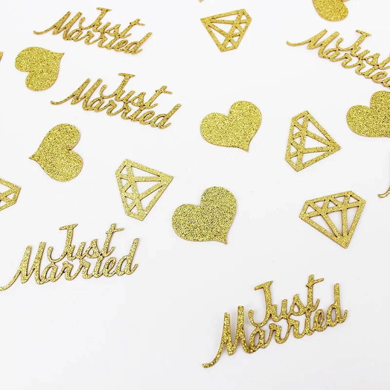 100 шт. Свадебный Блестящий Золотой конфетти с украшением в виде вечерние