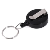 1pcs high quality casual stainless steel badge reel retractable key ring id card holder clips