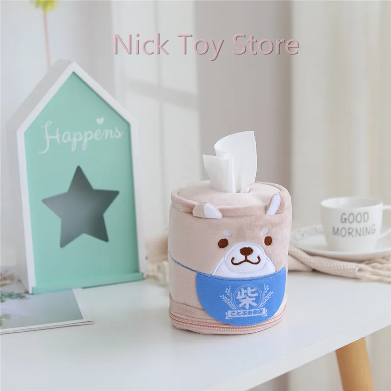 Мультфильм животных Шиба ину плюшевая кукла игрушка мягкий рулон бумажная