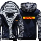 Толстовки DHL, зимняя куртка с камуфляжным рукавом, мужские флисовые толстовки Dhl
