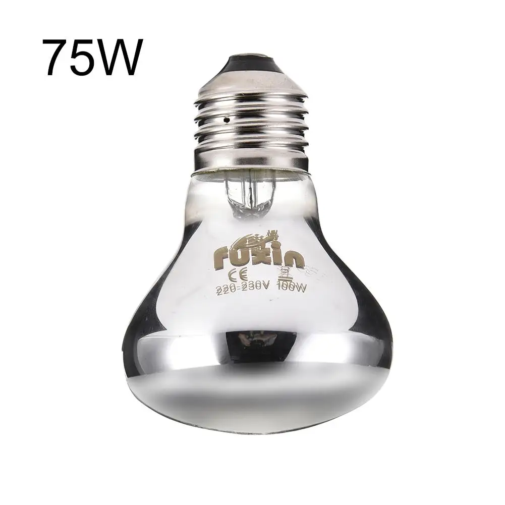 White 75W 25 Вт/50 Вт/75 Вт/100 Вт E27 дальняя инфракрасная керамическая ПЭТ нагревательная лампа Ящерица Черепаха Паук рептилий коробка нагреватель Подогреватель тепла лампа Брудер - Цвет: White 75W