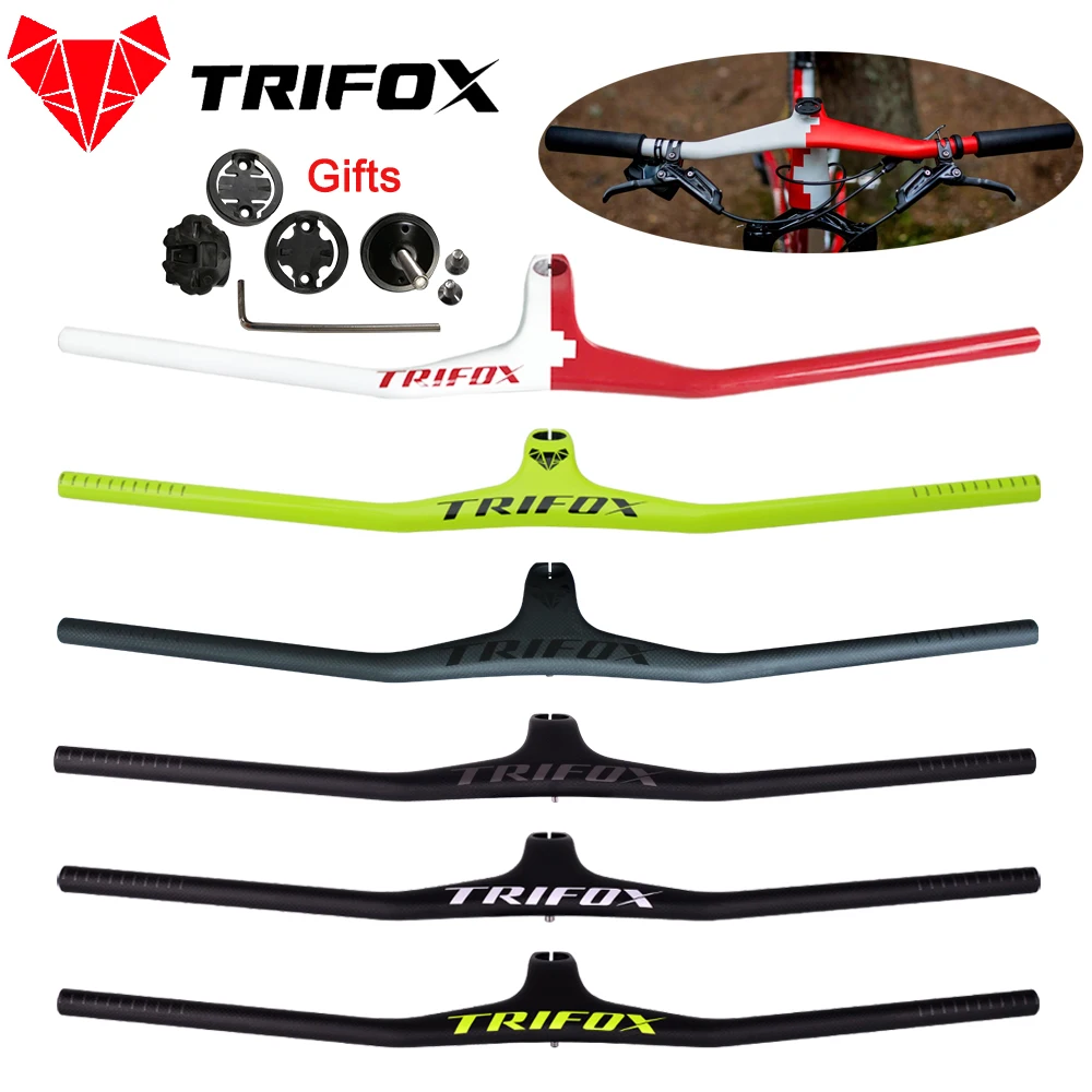 TRIFOX MTB велосипедный стояк-17/2 градусов однообразный Интегрированный руль со стержнем 3 к черный матовый 600-800 мм углеродный MTB руль