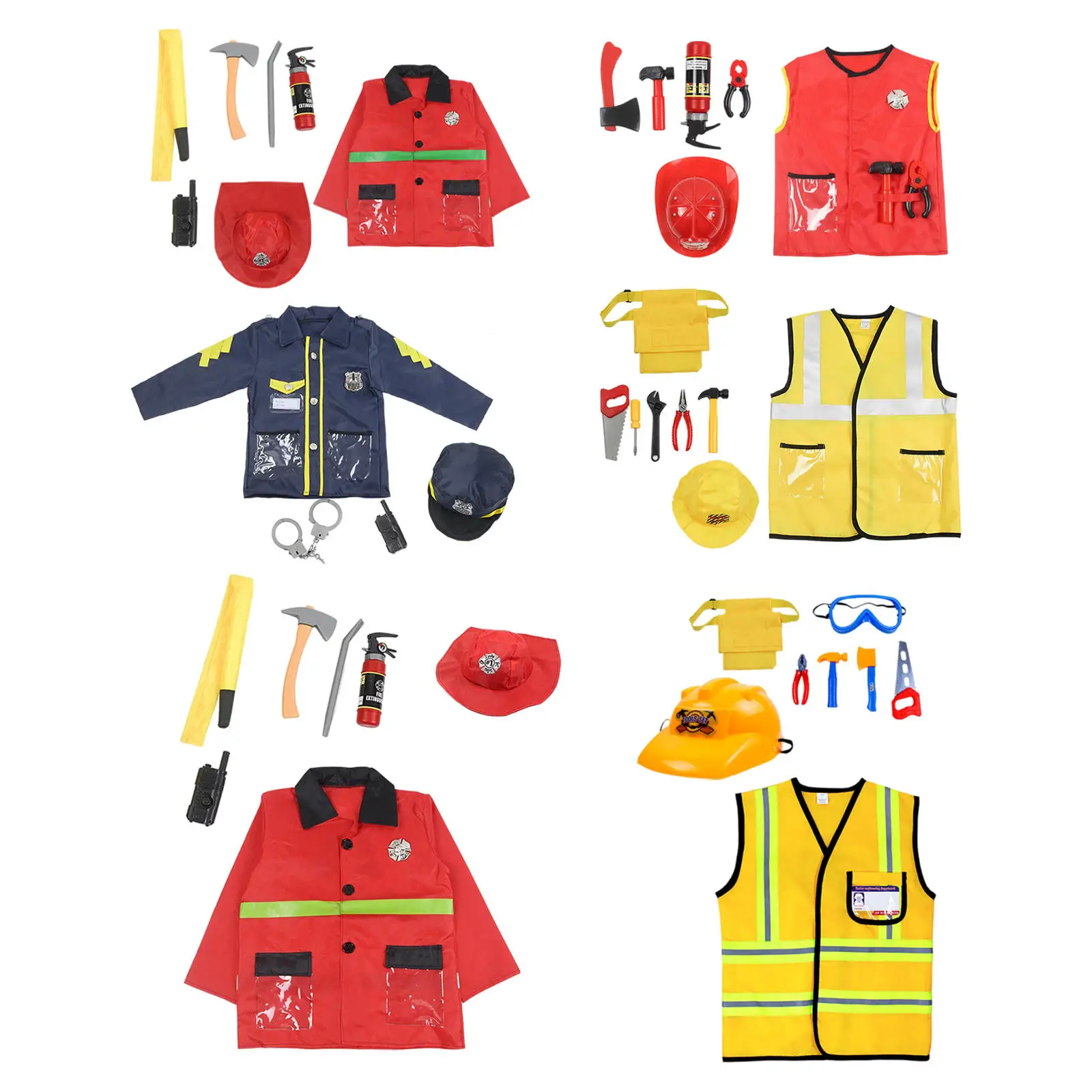 

Kids Costume Cosplay Police Uniform Clothing Toy Set Pretend Play for Stage Performances Party Halloween Toddlers Girls Boys