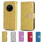 Кожаный флип-кошелек для Huawei Y9a Nova 8i с блестками и бриллиантами, чехол для телефона Honor 50 Lite, функциональный чехол-подставка для телефона с отделением для карт