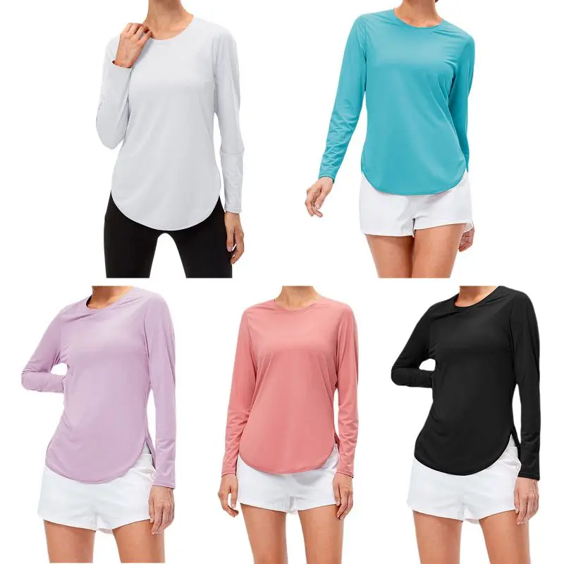 

Spring Autumn Women Yoga Tops Long Sleeve Sunscreen Sportswear Anti-UV Jogging FitnessT-shirt