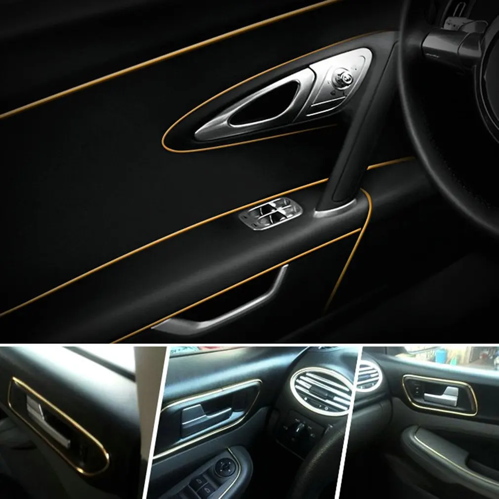 

General-Purpose Automotive Interior Instrument Panel Gap Trim Strip Plating Car Styling Accessories Strip Sticker