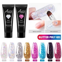 poly nail gel sequins uv acrylic glitter shiny sequins camouflage natural fast builder gel nail extension easy apply