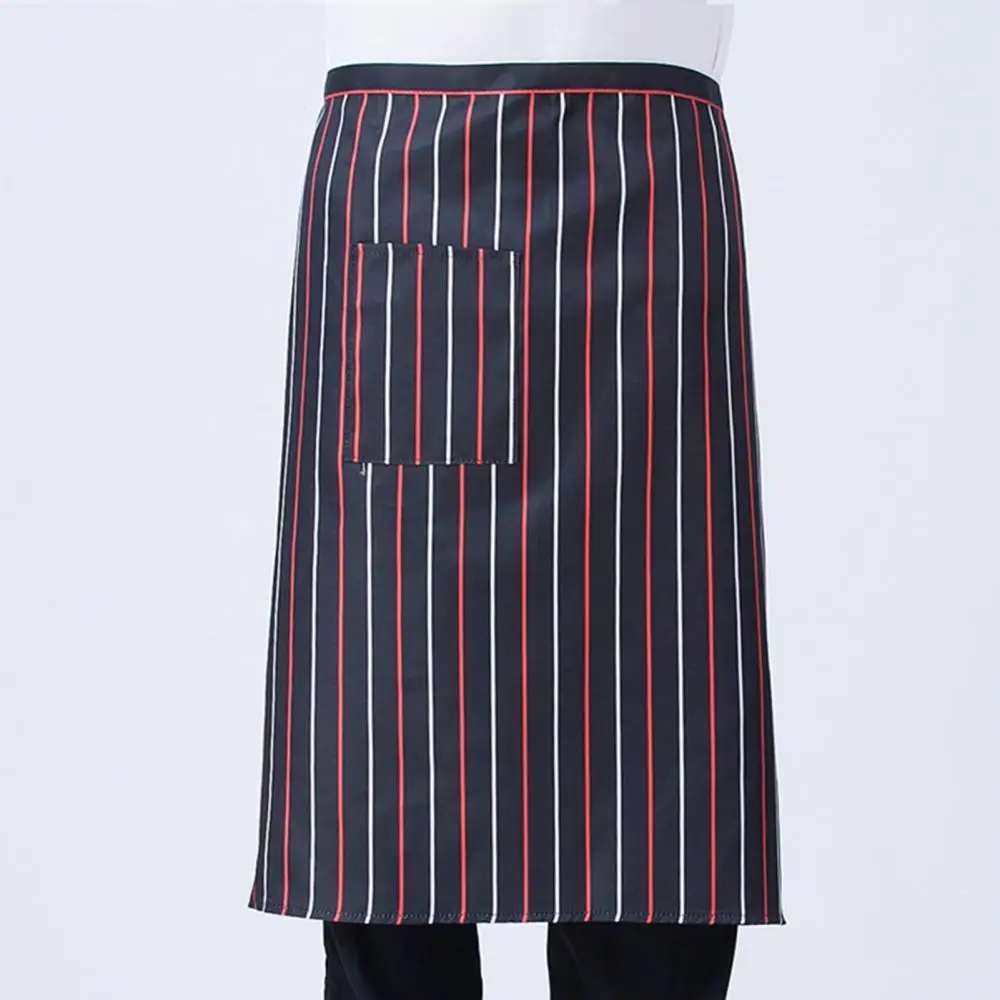 

Striped Plaid Half-Length Short Waist Apron with Pocket Catering Chef Waiter Bar
