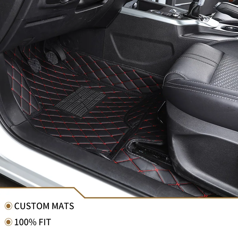Flash mat leather car floor mats for Volkswagen All Models vw passat polo golf tiguan jetta touran touareg EOS car foot styling