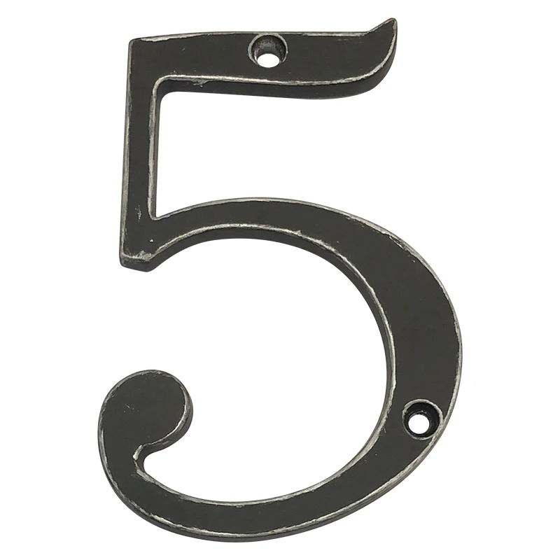 Номер дома 101 мм черный матовый серебристый край дверной знак номер уличный адрес