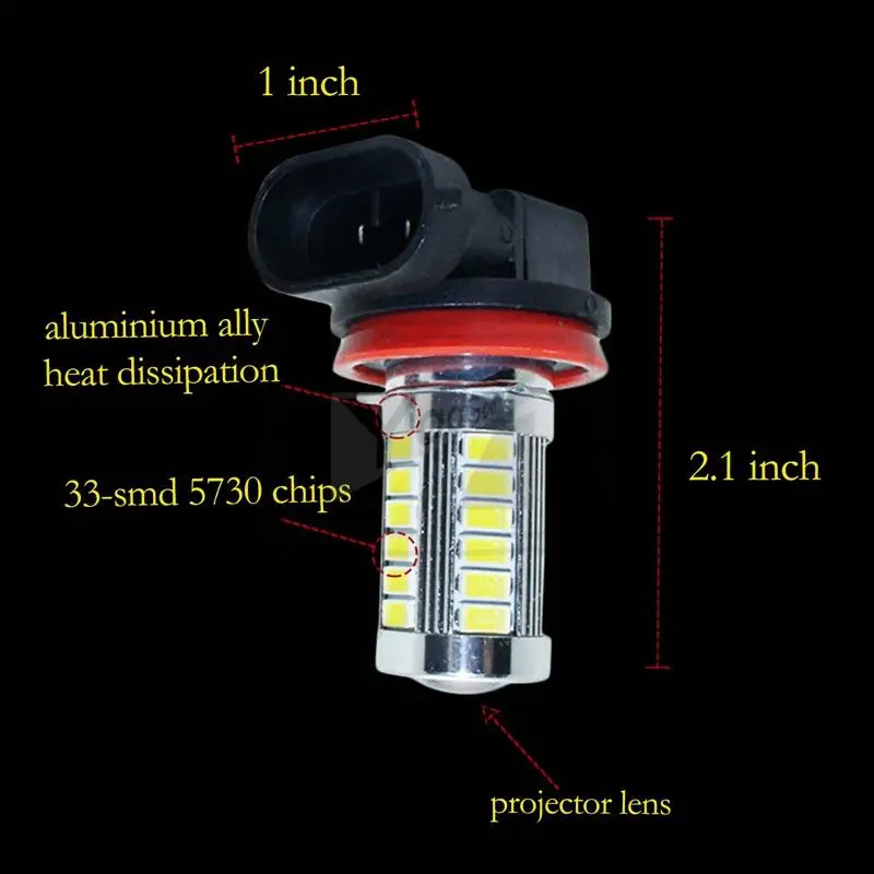 YaaGoo H8 H11 белый 33SMD светодиодный противотуманный светильник для