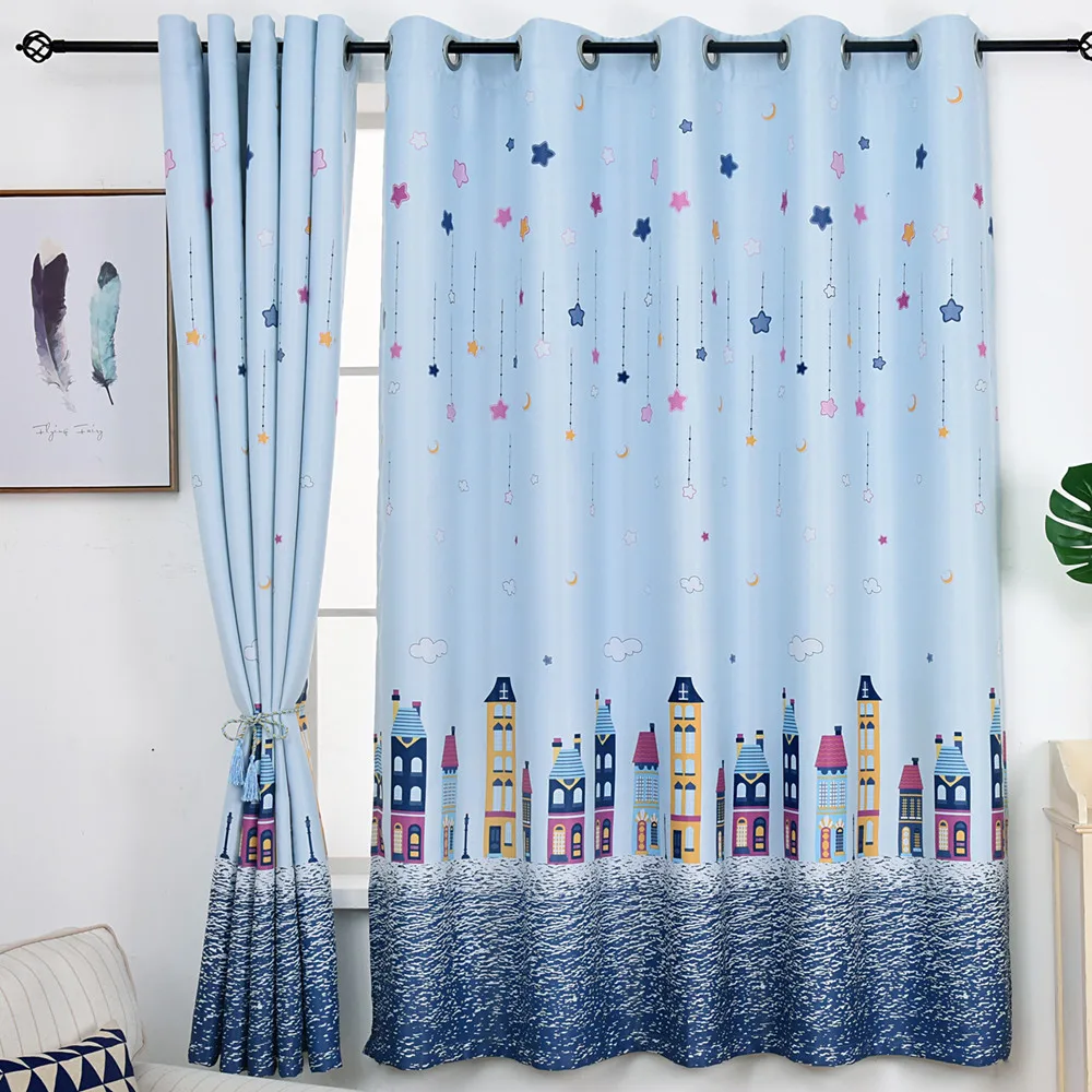 Детские занавески с мультяшным замком затемняющие шторы для детской спальни