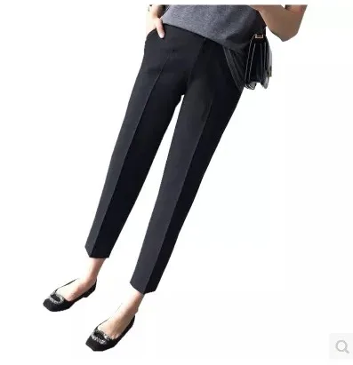 2020 new spring and autumn casual pants black high-waisted thin suit pants women straight barrel loose autumn and winter