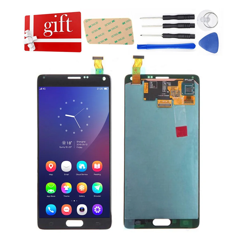 AMOLED для samsung Galaxy Note 4 N910 ЖК экран N910A N910F N910H дисплей сенсорный дигитайзер замена