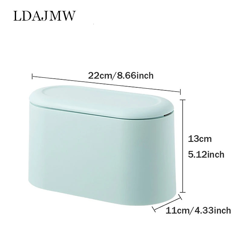 Зеленая пластиковая мусорная корзина настольный маленький контейнер для