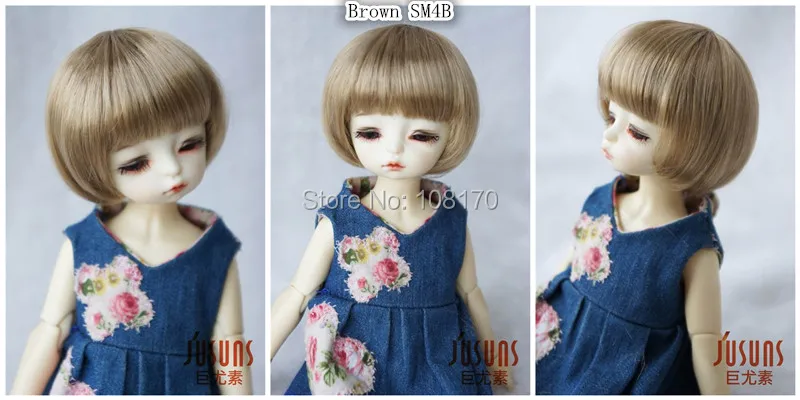 JD256 1/6 Мода BJD синтетические мохеровые кукольные парики для размера 6-7 дюймов, парик для куклы короткие кукольные парики BoBo