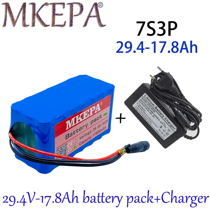 

24V 17.8ah 7s3p 18650 battery lithium battery 24v17800mah electric bicycle moped electric lithium ion battery pack + 2acharger