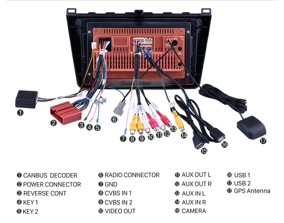 Seicane для Mazda 6 Rui wing 2008 2009 2010 2011- Android 9,1 автомобильный gps-навигатор плеер стерео 2DIN ram 2 Гб rom 32 ГБ