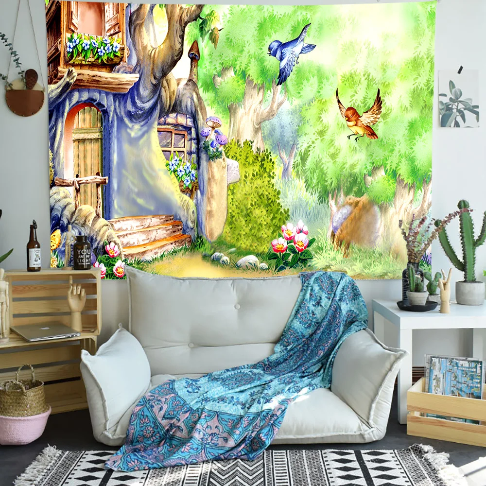 

Psychedelic Elephant Tapestry Graffiti Painting Wall Art Wall Hanging Tapestries for Living Room Home Dorm Decor