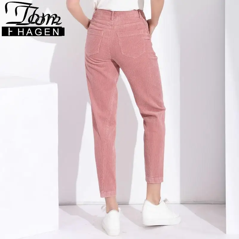 Женские свободные брюки шаровары Tom Hagen повседневные вельветовые большого