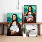 Настенная Картина на холсте Мона Лиза в туалете