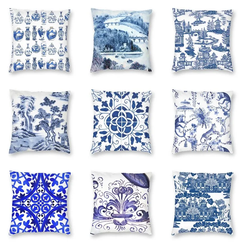 Роскошные Синие восточные вазы наволочка для подушки домашний декоративный