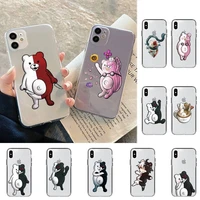 cute kumamon danganronpa monokuma phone case for iphone 13 11 12 pro xs max 8 7 6 6s plus x 5s se 2020 xr case