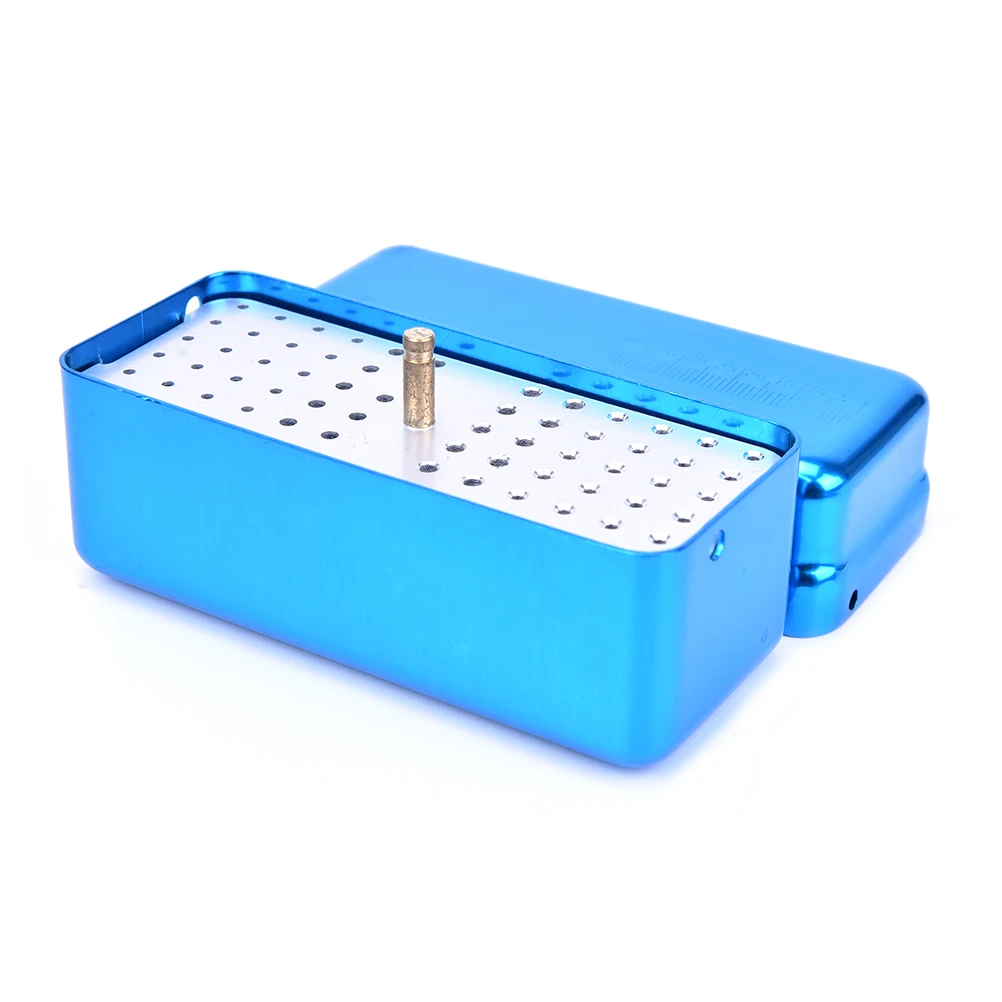 

72 Hole Aluminium Autoclave Sterilizer Case Burs Dental Disinfection Endo Files Holder Box For Oral Care Tools 3colors NEW